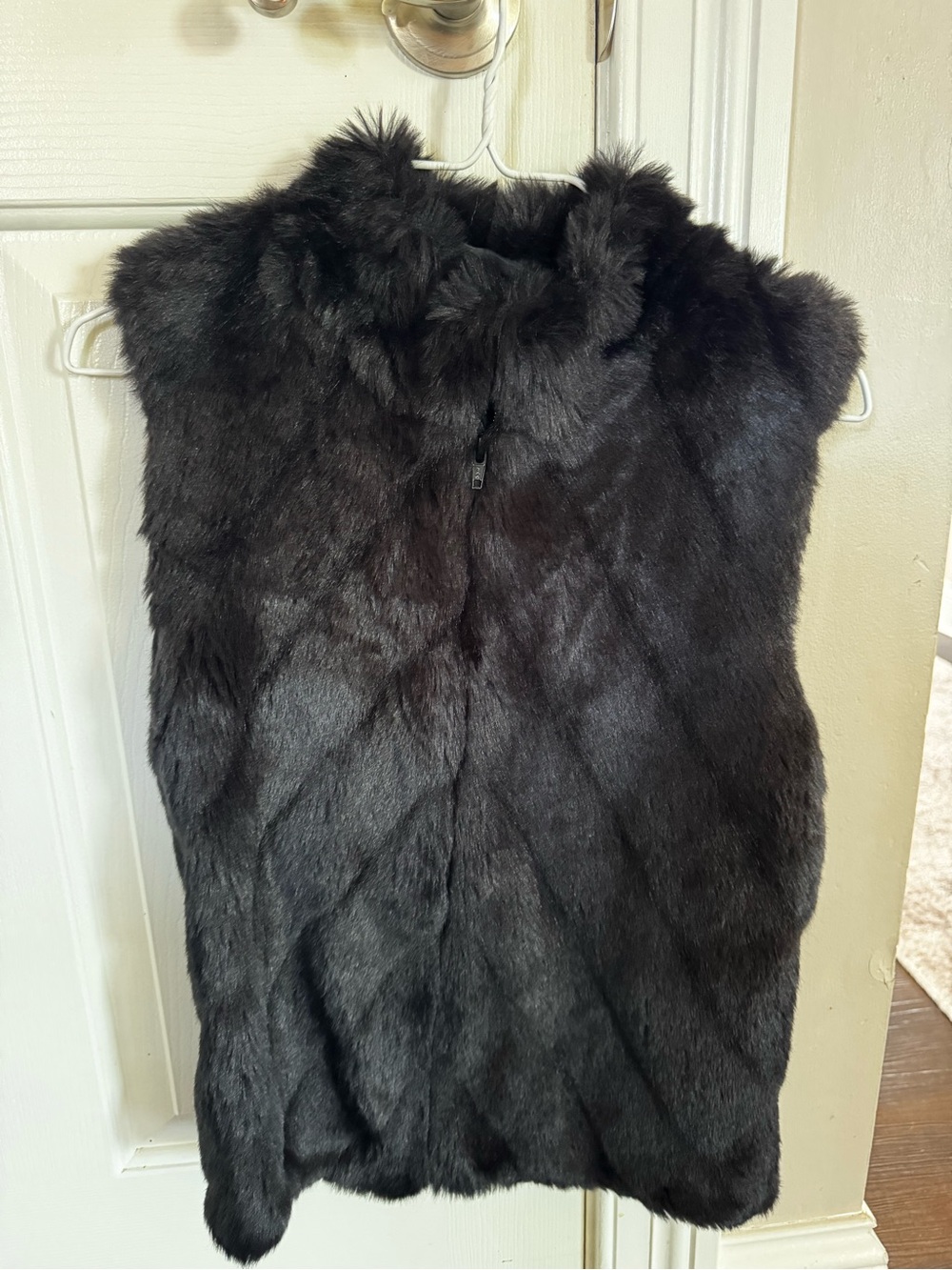 Black Faux Fur Vest - Women's